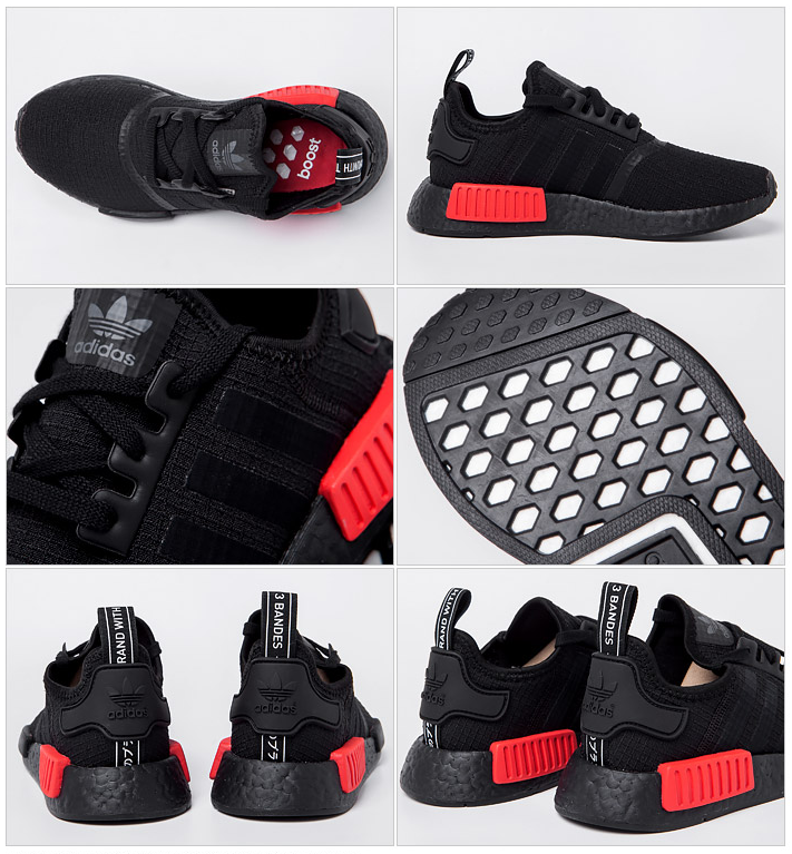 nmd r1 ripstop black and red